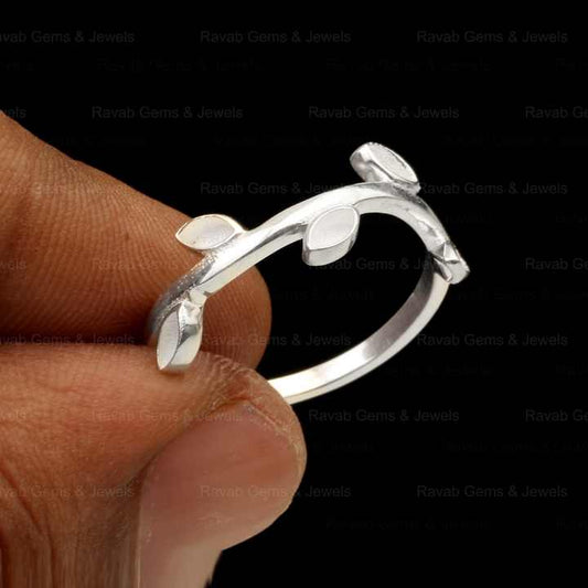 Hot Selling Keepsake Breastmilk DIY Jewelry 925 Silver 2x4mm Marquise Leaf Branch Design Semi Mount Blank Bezel Setting Ring