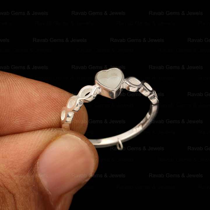 Top Quality Solid 925 Silver Semi Mount Setting Ring Half Infinity 5mm Heart Shape Blank Base Bezel Resin Ashes Keepsake Jewelry