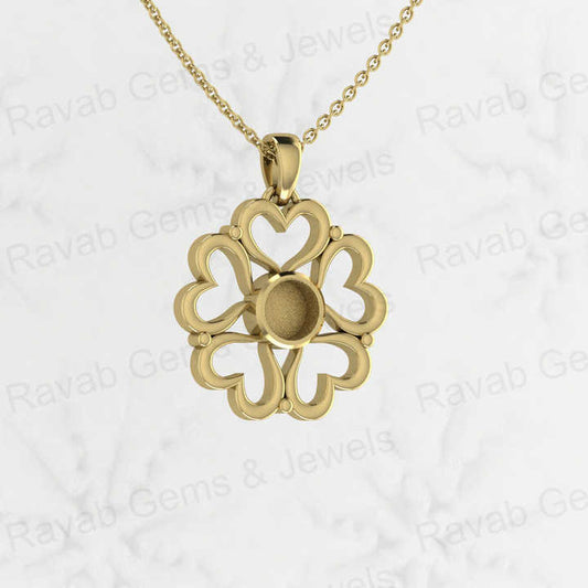 Best Quality 925 Sterling Silver 28x22mm Infinity Heart Flower Semi Mounting Blank Charm Pendant for Resin & Ashes Work Jewelry