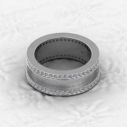 High Quality 925 Solid Silver 4mm Blank Bezel Tunnel Channel CZ Stone Setting Ring DIY Breast Milk Resin Ashes Keepsake Jewelry
