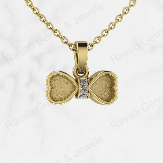 Top Quality Genuine 925 Silver Heart Bow With Zircon Semi Mount Blank Setting Charm Pendant for Ashes & Resin Keepsake Jewelry