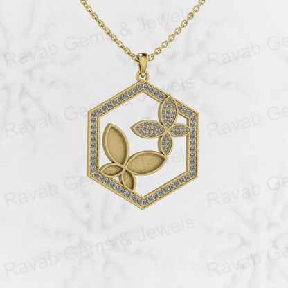 Top Selling 925 Sterling Silver 26mm Chunky Hexagon Butterfly Semi Mounting Charm Pendant Setting for Resin & Ashes Keepsake