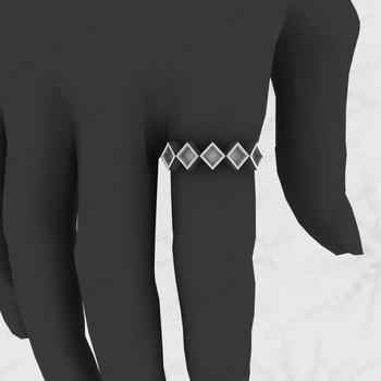 Genuine 925 Sterling Silver 4mm Rhombus Semi Mount Setting Adjustable Ring Resin Ashes Work Good Breastmilk Jewelry Keepsakes