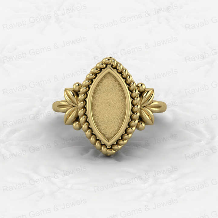 Solid 925 Silver 6x12mm Marquise With Leaf Bezel Cup Semi Mounting Resin & Ashes Work Jewelry Findings Components Blank Stone