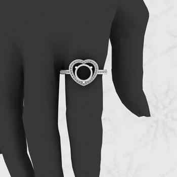 Best Selling 925 Sterling Silver 8mm Heart Design Semi Mount Prong Setting Ring Ladies Love Symbol Jewelry Findings & Components