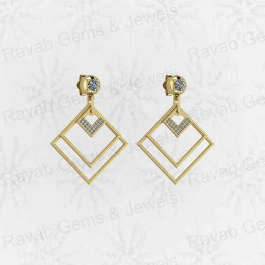Best Quality Solid 925 Sterling Silver Geometric Pattern Drop Dangle Fine Earring for Women Engagement Handmade Fine Jewelry