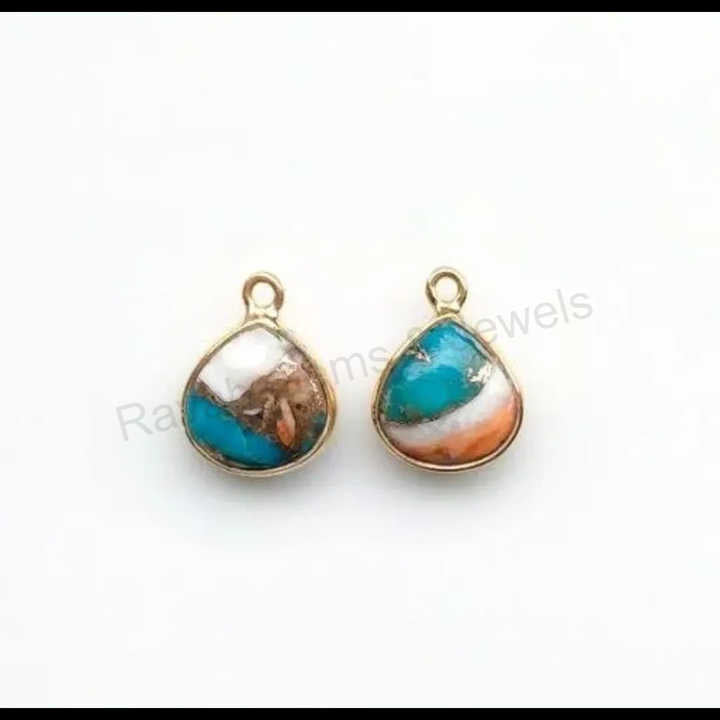 Spiny Oyster Copper Turquoise 10x10mm Heart Cut Smooth 925 Sterling Silver Gold Plated Fine Pendants Charms Jewelry Accessories