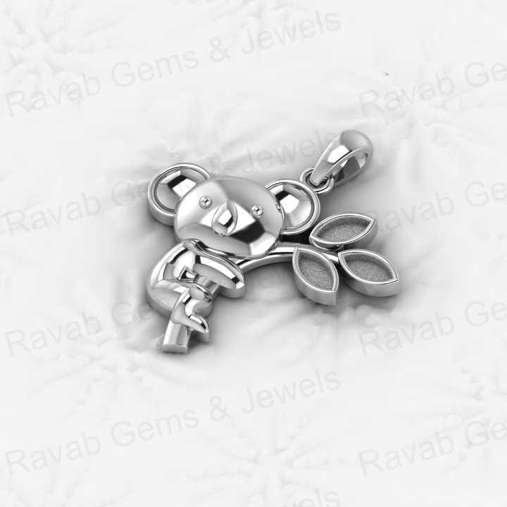 Top Quality Sterling Silver30x25mm Koala Bear Leaf Blank Semi Mount Blank Setting Charm Pendant for Resin & Ashes Work Jewelry