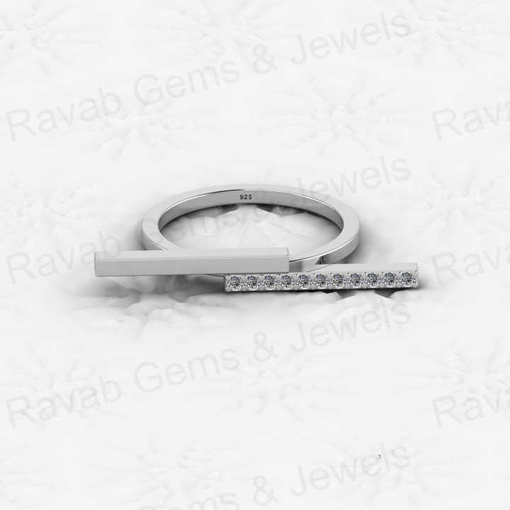 High Quality 925 Sterling Silver Eternity Band Horizontal Line Bar CZ Minimalist Gold Vermeil Rhodium Women's Ring Fine Jewelry
