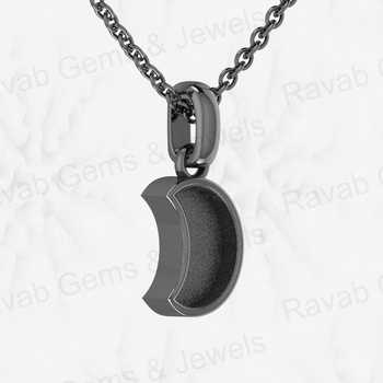 Best Quality 925 Silver 9X11mm Half Moon Semi Mounting Memorial Charm Pendant Setting for Resin & Ashes Work Keepsake Jewelry