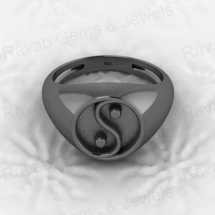 Best Quality Solid 925 Sterling Silver Yin Yang Symbol Semi Mount Blank Setting Ring Good for Resin & Ashes Work Keepsake