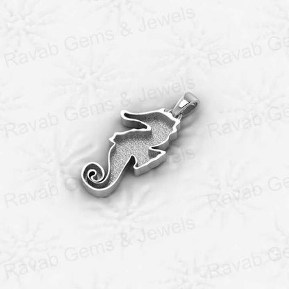 Best Quality 925 Sterling Silver 31mm Seahorse Semi Mounting Blank Charm Pendant Setting Resin Ashes Work DIY Jewelry Findings