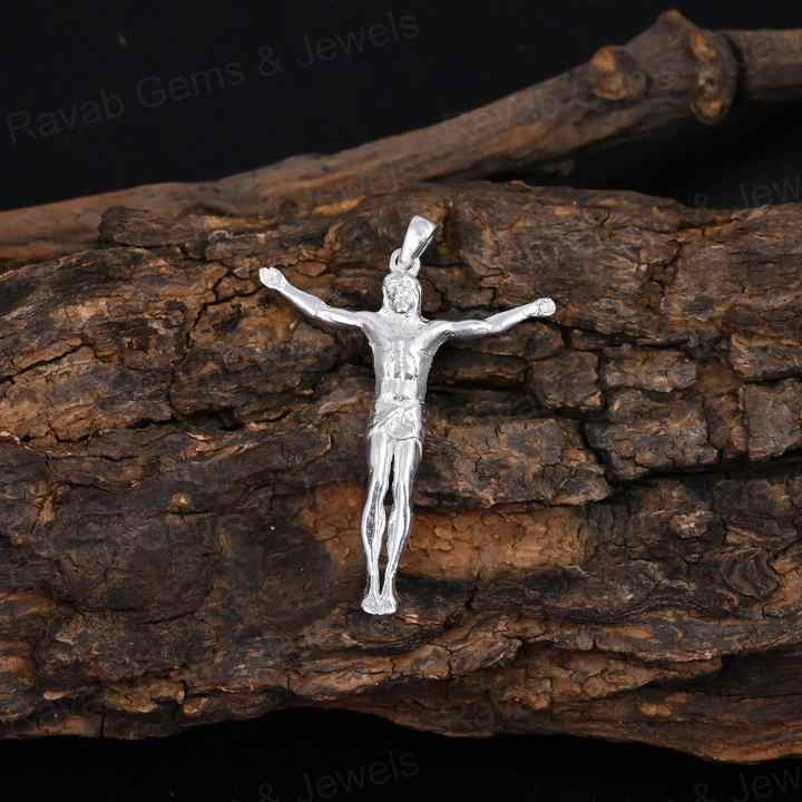 Handmade 925 Silver Catholic Crucifix Top Selling Religious Jesus Medallion Cross Women's Fine Charm Pendants Christian Jewelry