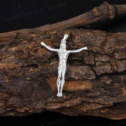 Handmade 925 Silver Catholic Crucifix Top Selling Religious Jesus Medallion Cross Women's Fine Charm Pendants Christian Jewelry