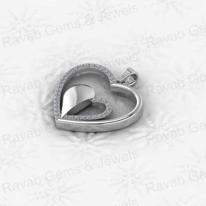 Best Selling 925 Silver 25mm Dainty Double Love Heart Shaped CZ Pendant Minimalist Women's Layering Chain Necklace Fine Jewelry
