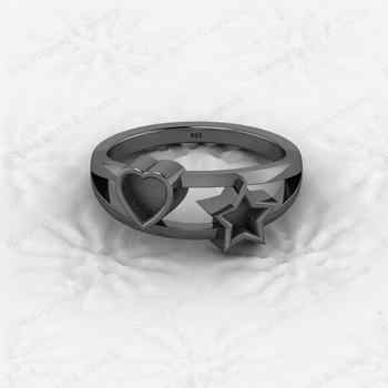 New Arrival 925 Sterling Silver 5mm Heart Star Semi Mount Blank Setting Cocktail Ring High Quality Fine Jewelry Finding Keepsake