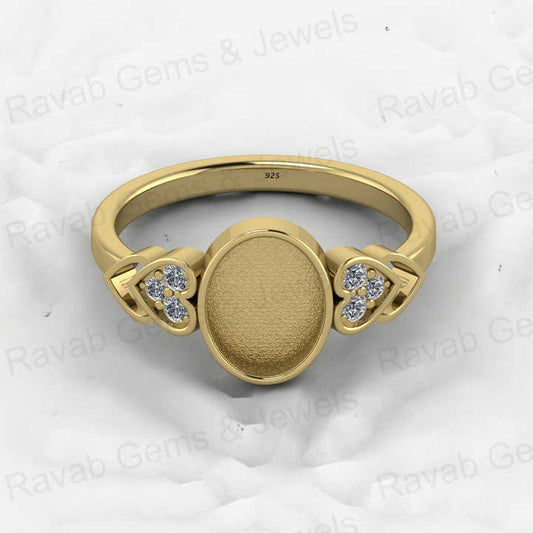 Best Selling 925 Sterling Silver 7X9mm Oval With CZ Semi Mount Ring Setting Resin Ashes Breastmilk Keepsake Jewelry Findings