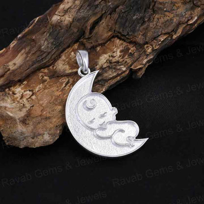 Top Quality 925 Silver 37x19mm Crescent Moon Blank Crescent Moon Blank Charm Pendant Setting Breastmilk Keepsake Jewelry Making