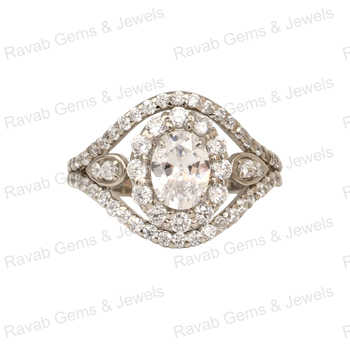 Best Selling 7x9mm Oval Solid 925 Sterling Silver Cocktail Women's Ring Natural Crystal Quartz Cubic Zirconia Gemstone Fine