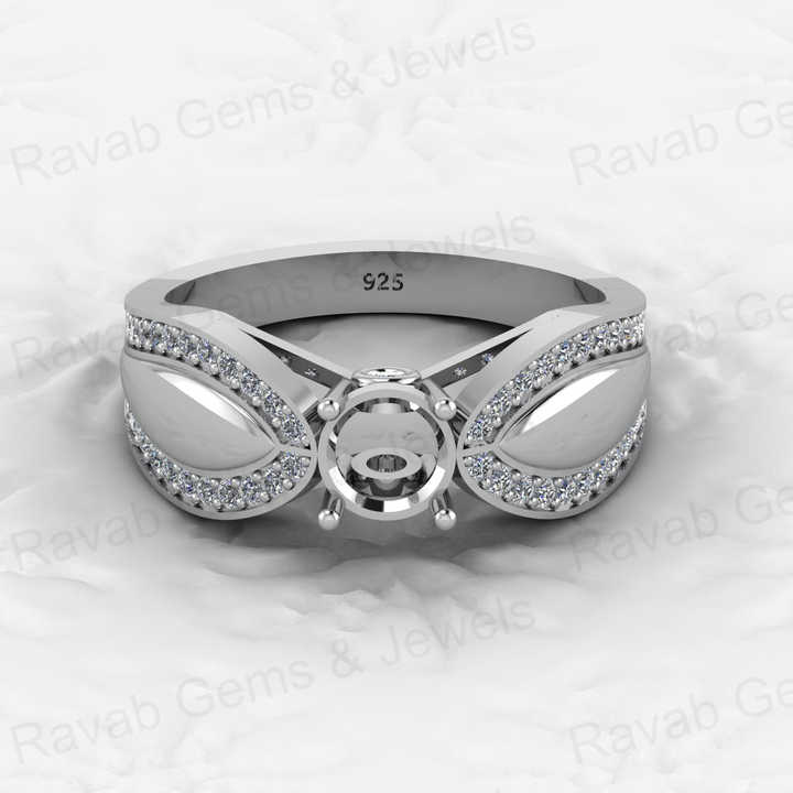 Genuine Solid 925 Sterling Silver Prong Solitaire Semi Mount Blank Setting Ring Good for Ashes & Resin Work Breastmilk Jewelry