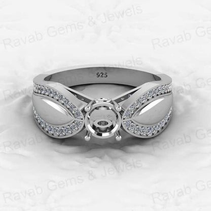 Genuine Solid 925 Sterling Silver Prong Solitaire Semi Mount Blank Setting Ring Good for Ashes & Resin Work Breastmilk Jewelry