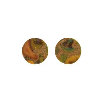 12mm Natural Rainforest Jasper Smooth Double Flat Coin Calibrated Polished Loose Gemstone for Jewelry Making
