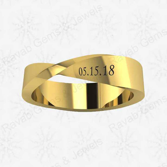 Top Quality Genuine 925 Sterling Silver Twist Mobius Design Gold Vermeil Eternity Band Men's Ring Personalized Fine Jewelry