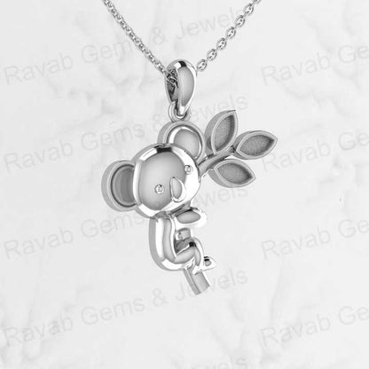 Top Quality Sterling Silver30x25mm Koala Bear Leaf Blank Semi Mount Blank Setting Charm Pendant for Resin & Ashes Work Jewelry