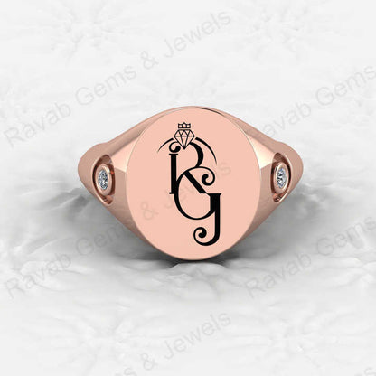 Best Selling Men's Personalized 925 Sterling Silver Signet Ring Custom Name Logo Engraved Diamond Stone for Wedding Fine Jewelry