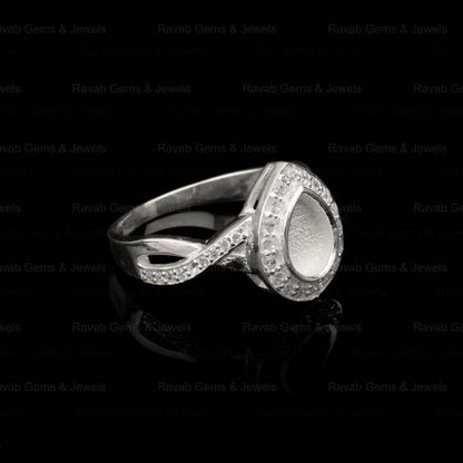 High Quality 5x7mm Pear Zircon Semi Mount Blank Bezel Setting Sterling Silver Ring for Gemstone Resin Ashes DIY Jewelry Findings