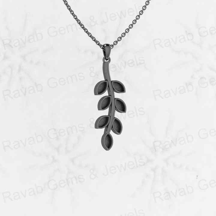 Top Quality Solid 925 Sterling Silver Olive Leaf Branch Semi Mounting Blank Charm Pendant Setting Resin & Ashes Work DIY Jewelry