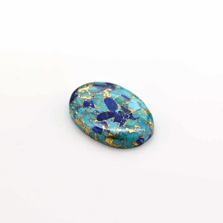 Top Quality Blue Copper Turquoise 20x30mm Oval Shape Flat Back Calibrated Loose Gemstone Cabochon for Making 18k Gold Jewelry