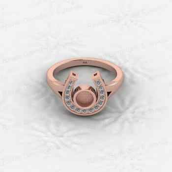 925 Sterling Silver 5mm CZ Semi Mount Horseshoe Ring Blank Setting DIY Resin Ashes Gemstone Keepsake Jewelry Findings