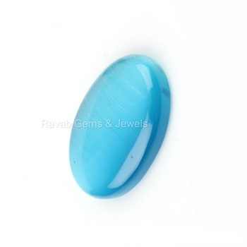 New Arrival Natural Blue Cats Eye Oval Shape Cabochon 20x30mm Gemstone For Making Silver 925 Sterling Silver Pendant Jewelry
