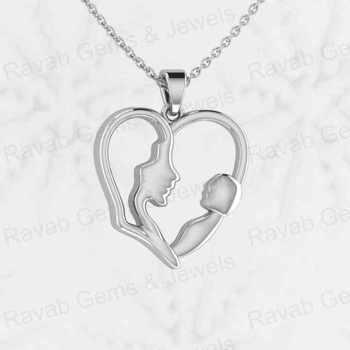 Best Selling 21mm Crescent Heart Pendant Necklace Genuine 925 Silver With Gold Mom Baby Love Personalized Keepsake Fine Jewelry