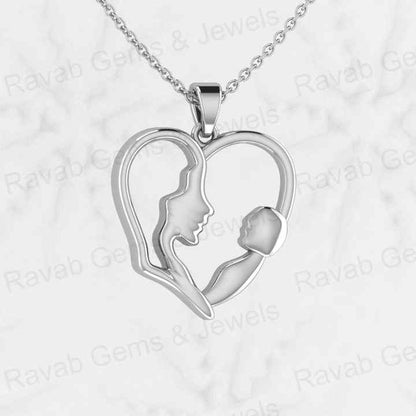 Best Selling 21mm Crescent Heart Pendant Necklace Genuine 925 Silver With Gold Mom Baby Love Personalized Keepsake Fine Jewelry
