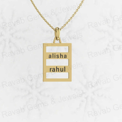 Best Quality 925 Solid Sterling Silver 18x32mm Personalized Custom Couple Name Pendant Fine Jewelry for Valentine's Memorial