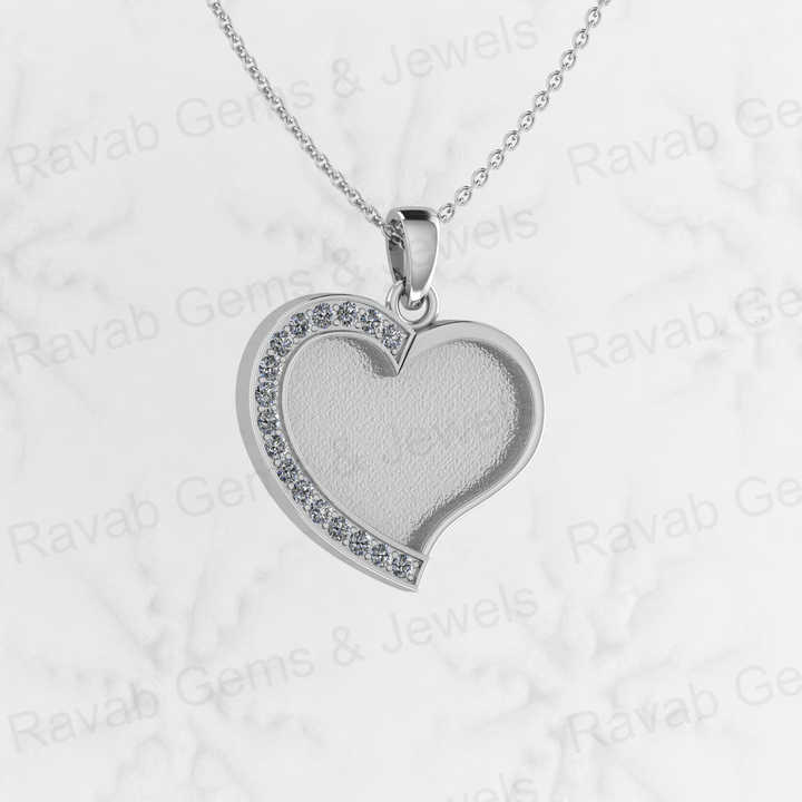 New Arrival 925 Sterling Silver Heart Charm Pendant Zircon 18" Chain Semi Mount Blank Setting DIY CZ Jewelry Findings Components