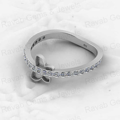 Solid 925 Sterling Silver Butterfly Semi Mount Blank Setting Mobius Strip Band Ring for Breastmilk & Keepsake Good for Resin