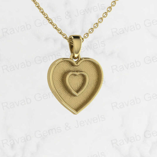 Genuine 925 Silver 14mm Double Heart Blank Semi Mount Bezel Pendant Charm for Keepsake Making DIY Jewelry Finding Components