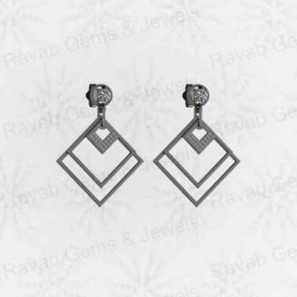 Best Quality Solid 925 Sterling Silver Geometric Pattern Drop Dangle Fine Earring for Women Engagement Handmade Fine Jewelry