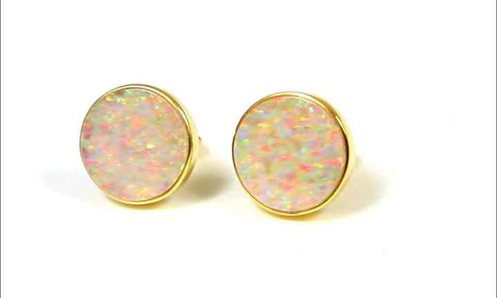 Classic Synthetic Multi-Color 925 Sterling Silver 18K Gold Filled Handmade Best Quality Fine Stud Earrings for Women Party Wear