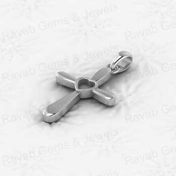 Genuine 925 Sterling Silver 27x20mm Christian Cross Blank Heart Charm Semi Mount Blank Pendant Good for Resin & Ashes Work