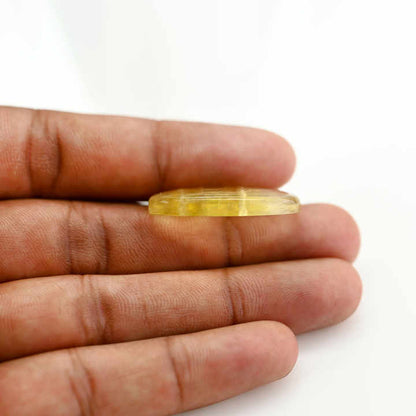 New Arrival Lemon Quartz 20x30mm Oval Shape Flat Back Calibrated Loose Gemstone Cabochon for Making 18k Vintage Pendant Jewelry