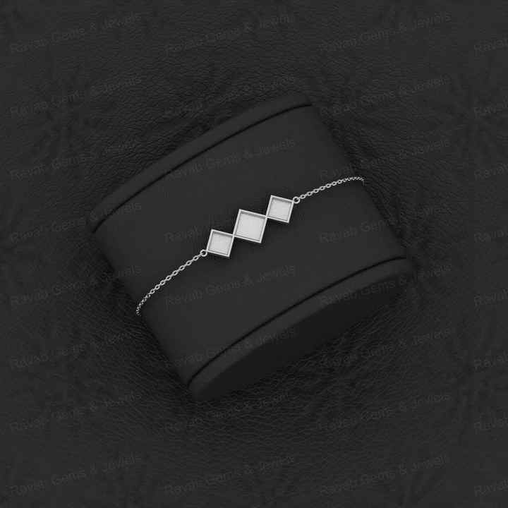 Superb Quality 925 Solid Silver Semi Mount Chain Bracelet Tiny Kite Resin Gemstone 18K Gold Plated Ashes Setting Jewelry