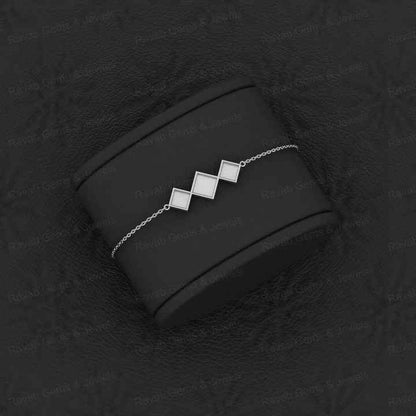 Superb Quality 925 Solid Silver Semi Mount Chain Bracelet Tiny Kite Resin Gemstone 18K Gold Plated Ashes Setting Jewelry