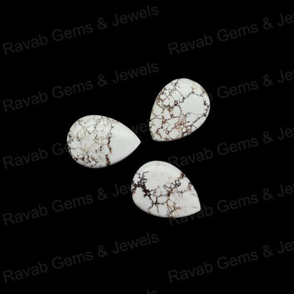 New Arrival 16x22mm Wild Horse Magnesite Jasper Pear Shape Cabochon Gemstone Hand Polish Loose Stone for Making Gold Jewelry