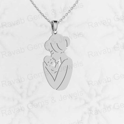 New Arrival Solid 925 Sterling Silver 34mm Mother Love Child Personalized Baby Birth Necklace Kid Gift Keepsake Jewelry