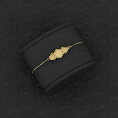 Top Quality Solid 925 Sterling Silver Hexagon & Tringle Charm Bracelet Good For Ashes & Resin Work Keepsake Breastmilk Jewelry