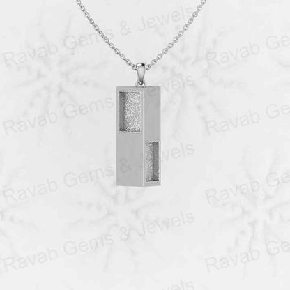 Genuine 925 Sterling Silver 25mm Triangle Shape Semi Mounting Charm Pendant Setting Resin Ashes Work Necklace Jewelry Findings